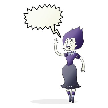 konuşma kabarcık karikatür vampir kız