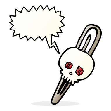 konuşma kabarcık karikatür kafatası hairclip