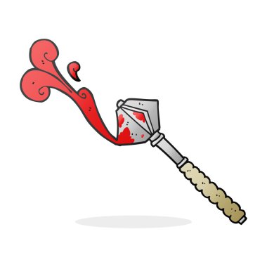 Karikatür kanlı ortaçağ biber gazı