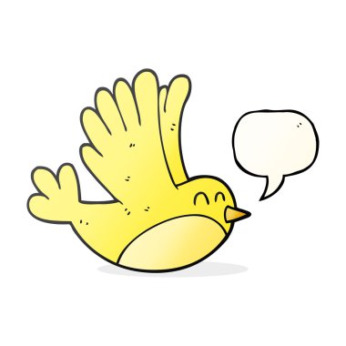 konuşma kabarcık karikatür kuş