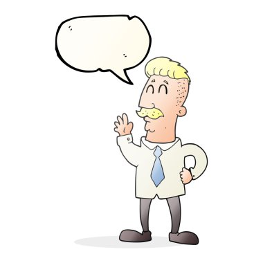 konuşma kabarcık karikatür office adam sallayarak