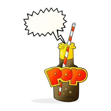 konuşma kabarcık karikatür gazlı içecek şişe