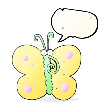konuşma kabarcık karikatür kelebek
