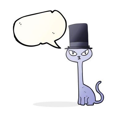 konuşma kabarcık karikatür havalı kedi