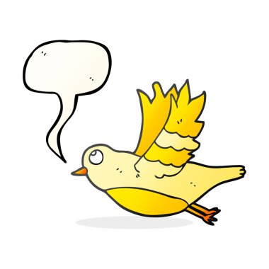 konuşma kabarcık karikatür kuş uçan