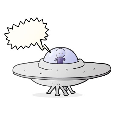 konuşma kabarcık karikatür uzaylı uçan daire