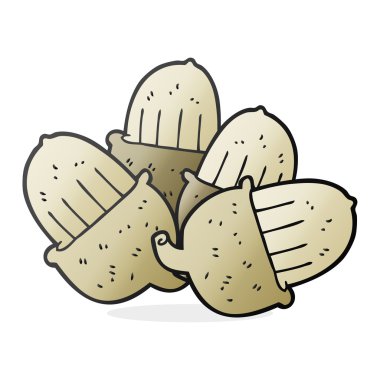 serbest çizilmiş karikatür meşe palamutları