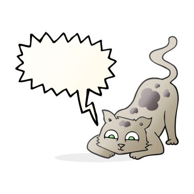 konuşma kabarcık karikatür kedi