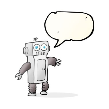 konuşma kabarcık karikatür robot