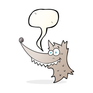 konuşma kabarcık karikatür kurt baş