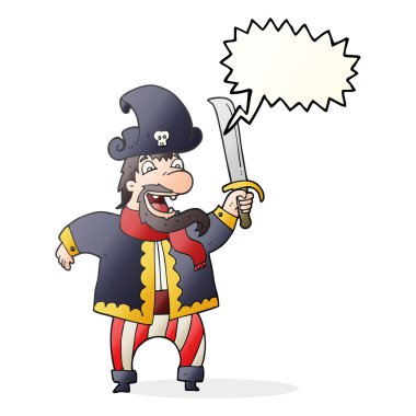 korsan Kaptan gülüyor konuşma kabarcık karikatür