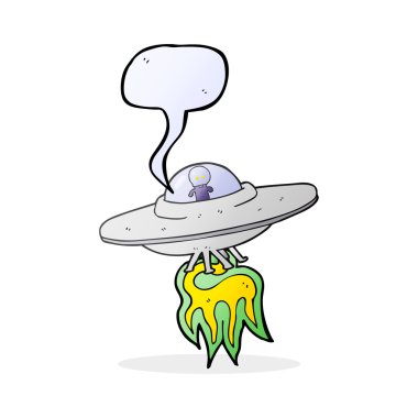 konuşma kabarcık karikatür uzaylı uçan daire