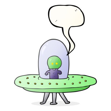 konuşma kabarcık karikatür uçan daire