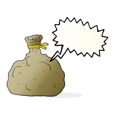 konuşma kabarcık karikatür çuval bağlı