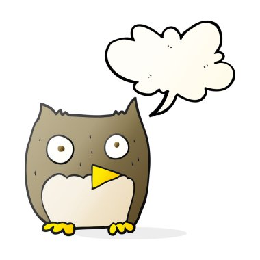 konuşma kabarcık karikatür baykuş