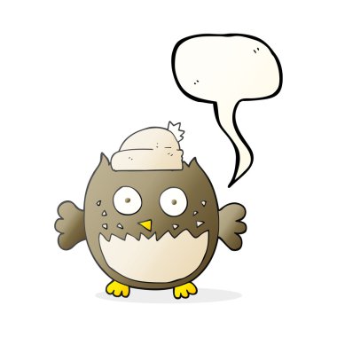 konuşma kabarcık karikatür baykuş