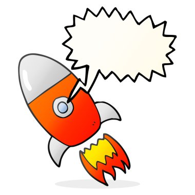 konuşma kabarcık karikatür uçan roket