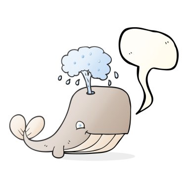 su spouting konuşma kabarcık karikatür balina