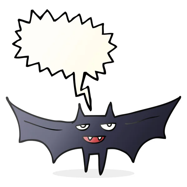 Discorso bolla cartone animato halloween pipistrello — Vettoriale Stock