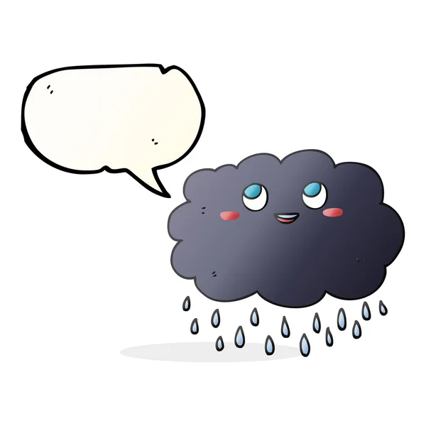 Raincloud γελοιογραφία φούσκα ομιλία — Διανυσματικό Αρχείο