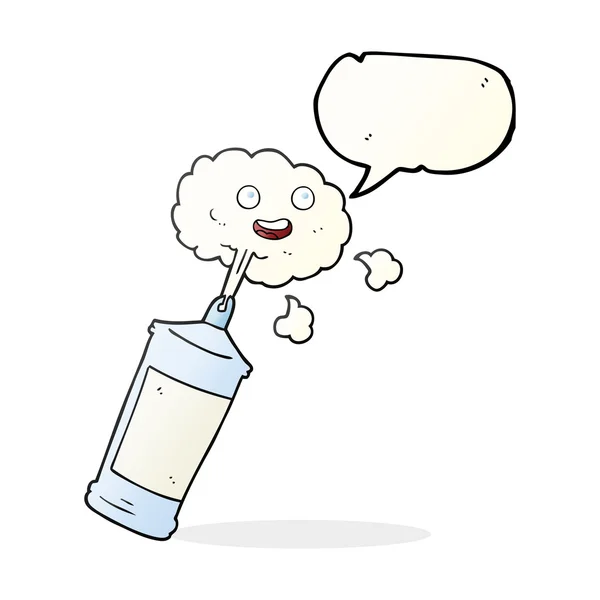 Beszéd buborék rajzfilm permetezés tejszínhabbal — Stock Vector