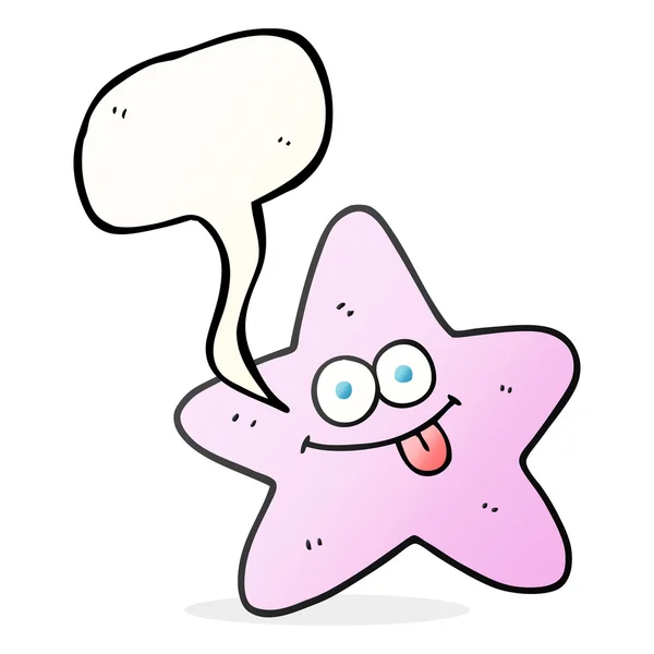 Toespraak bubble cartoon starfish — Stockvector