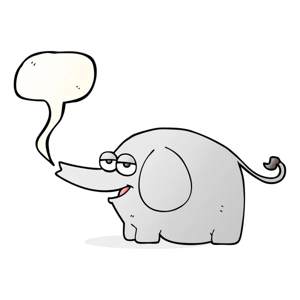 Řeči bubliny cartoon slon stříkat voda — Stockový vektor