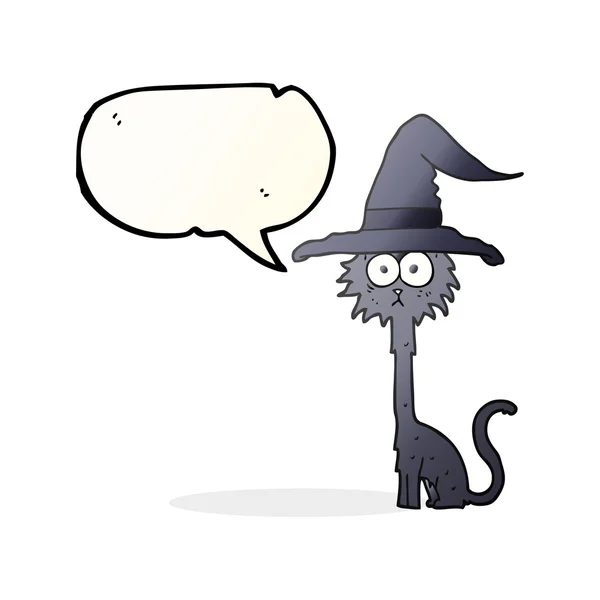 Speech bubble cartoon halloween cat — Stock Vector
