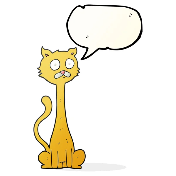 Discours bulle dessin animé chat — Image vectorielle