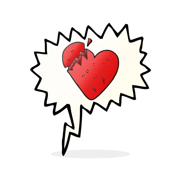 Tal bubbla cartoon broken heart — Stock vektor