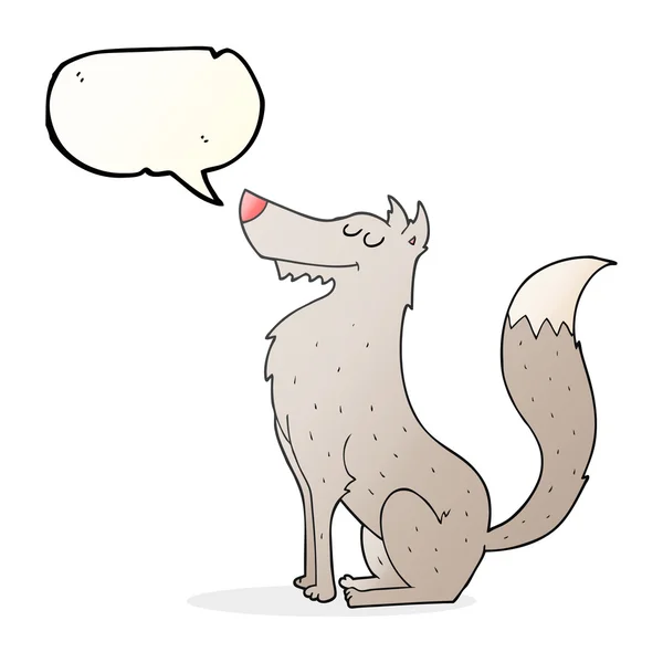 Habla burbuja dibujos animados lobo — Archivo Imágenes Vectoriales