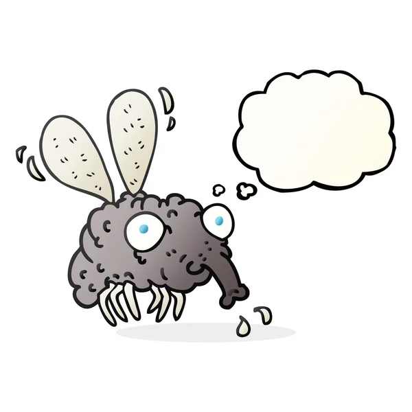 Pensamento bolha cartoon mosca — Vetor de Stock