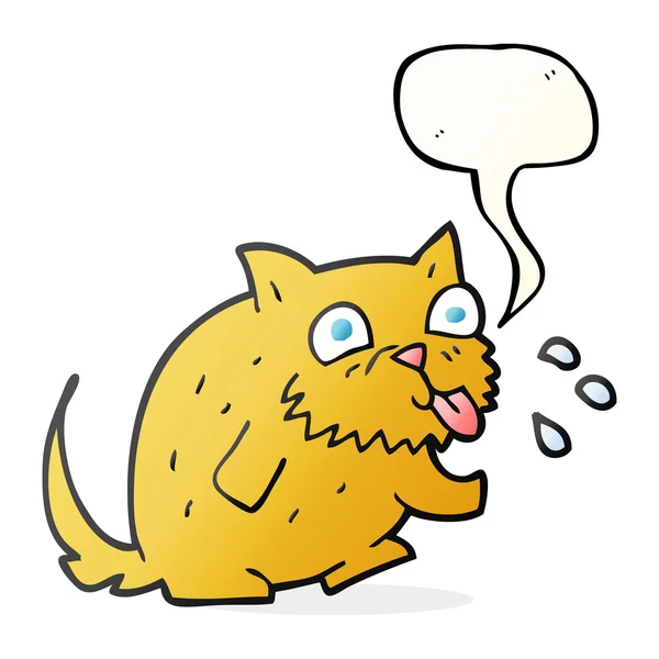 Sprechblase Karikatur Katze bläst Himbeere — Stockvektor