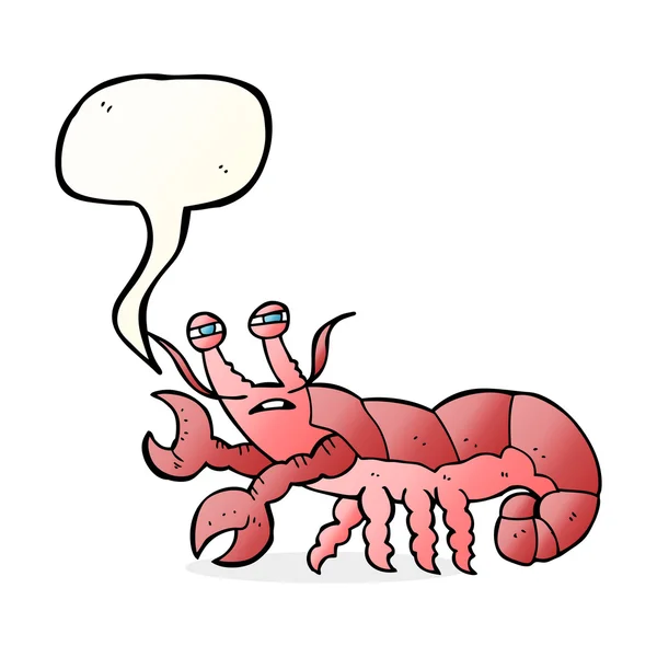 Speech bubble cartoon lobster — Stock Vector