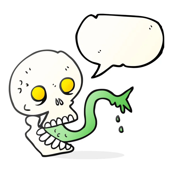 Speech bubble cartoon spooky halloween skull — Stock Vector
