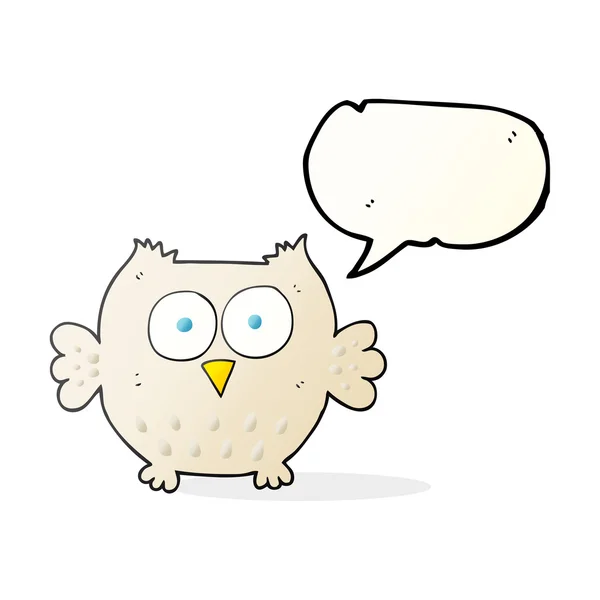 演讲泡沫卡通快乐猫头鹰 — 图库矢量图片