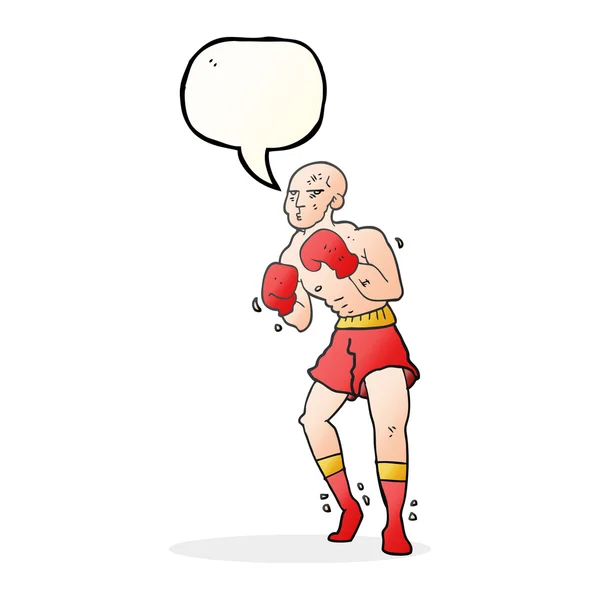 Speech bubble cartoon boxer — Stock Vector