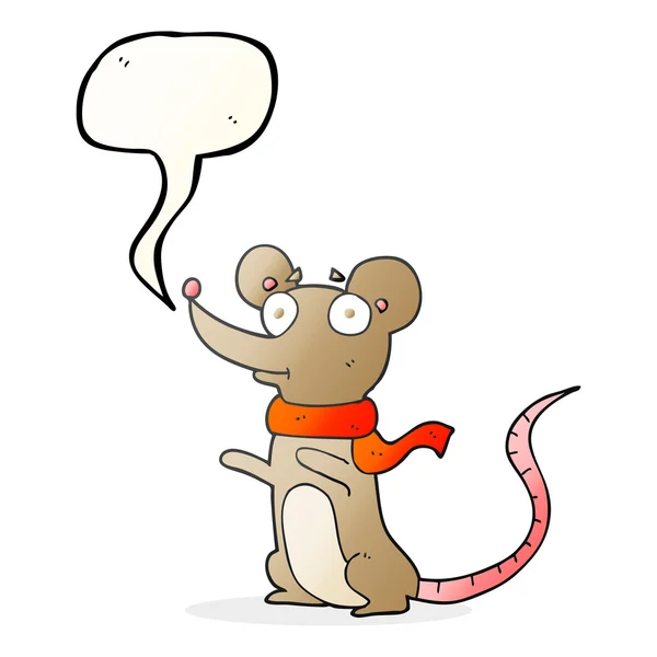 Speech bubble cartoon mouse — Stock Vector