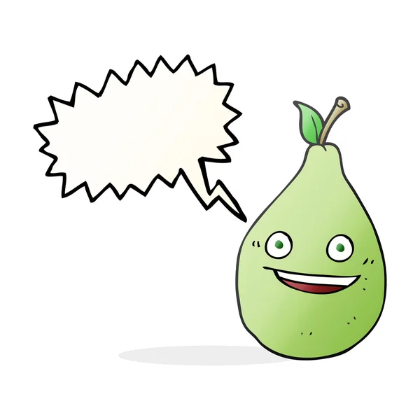 Toespraak bubble cartoon pear — Stockvector