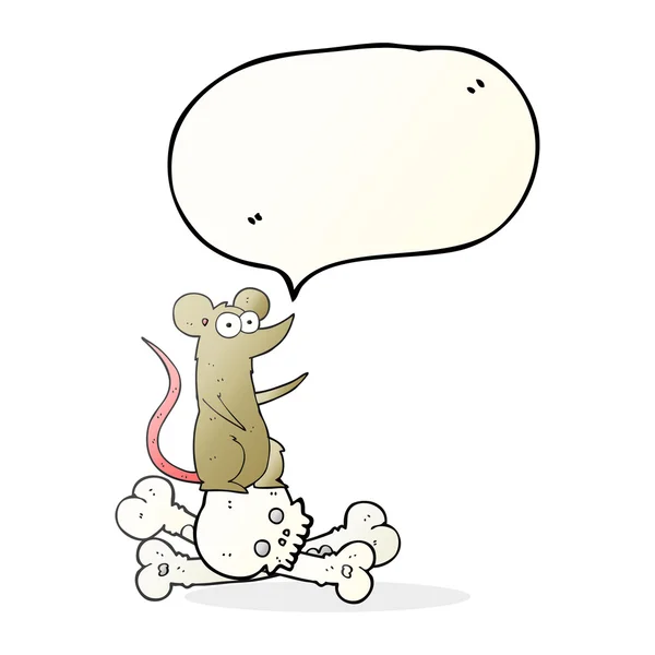 Discorso bolla cartone animato ratto sulle ossa — Vettoriale Stock