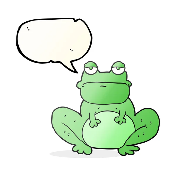 Konuşma kabarcık karikatür kurbağa — Stok Vektör