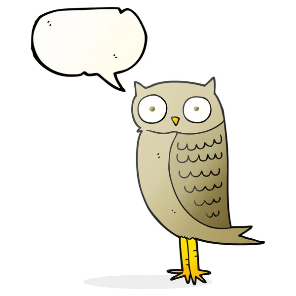 Tal bubbla cartoon owl — Stock vektor