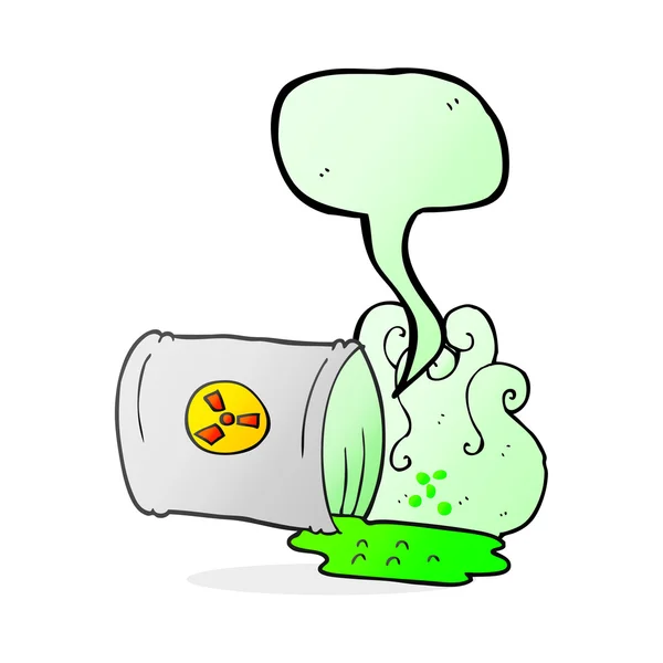 Speech bubble cartoon nuclear waste — Stock Vector