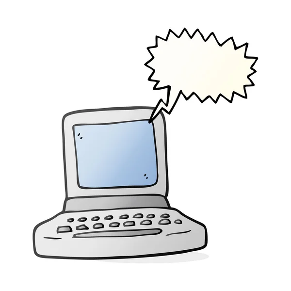 Φούσκα ομιλία γελοιογραφία παλιό υπολογιστή — Διανυσματικό Αρχείο