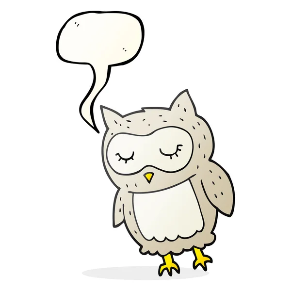 Speech bubble cartoon owl — Stock Vector