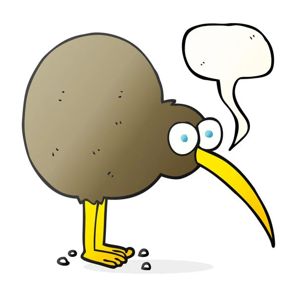 Řeči bubliny cartoon kiwi — Stockový vektor