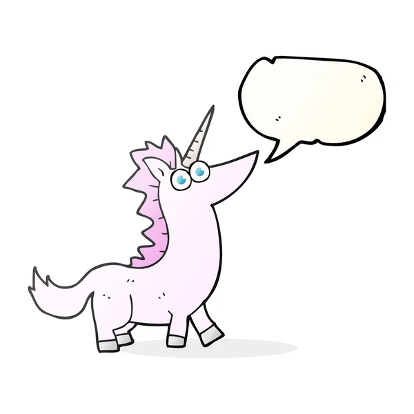 Speech bubble cartoon unicorn — Stock Vector