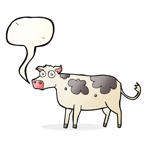 Speech bubble cartoon cow — Stock Vector