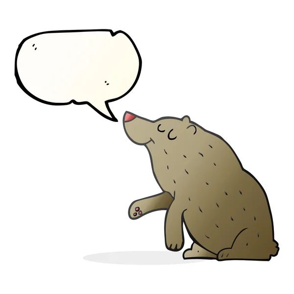 Speech bubble cartoon bear — Stock Vector