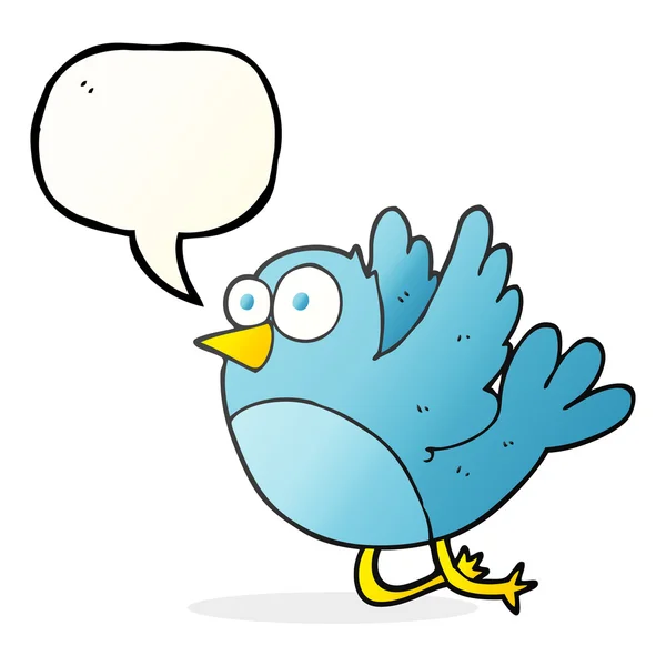 Speech bubble cartoon bird — Stock Vector